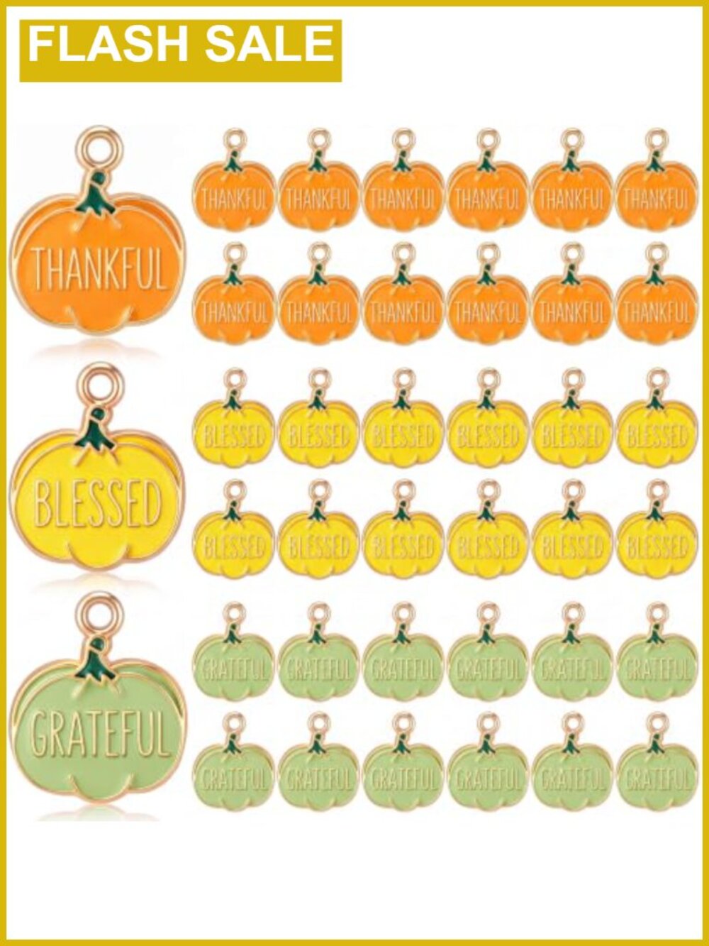 Alloy Pumpkin Charms 60 Pc Fall Jewelry Making DIY Crafts